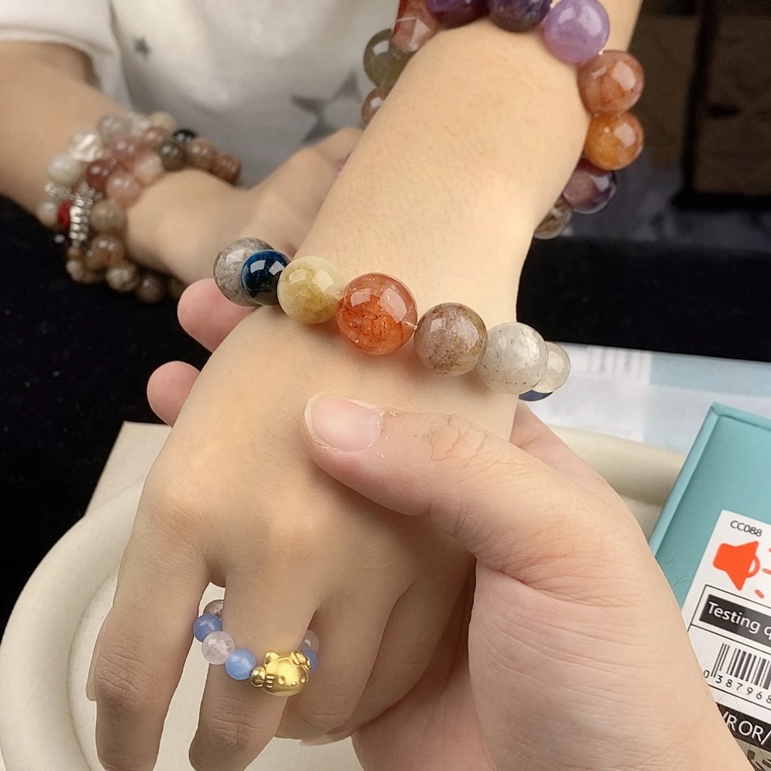 银S925镀金镶嵌手链水晶