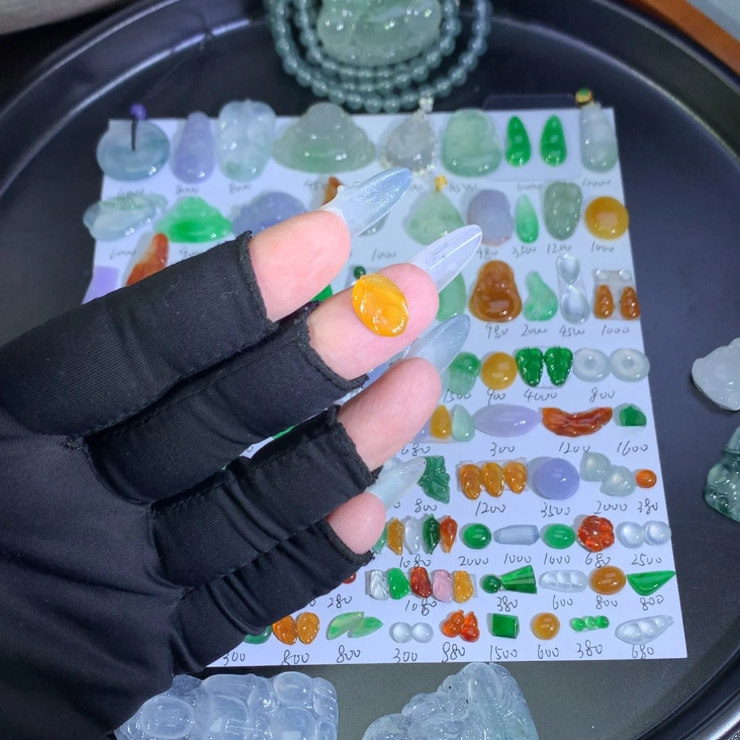 翡翠未镶嵌吊坠(不含链)冰黄叶