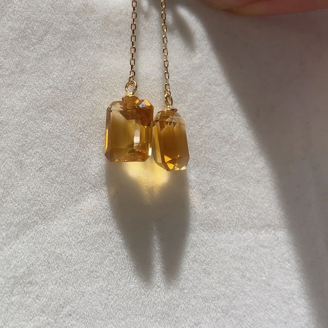 水晶耳饰银S925镶嵌显白款