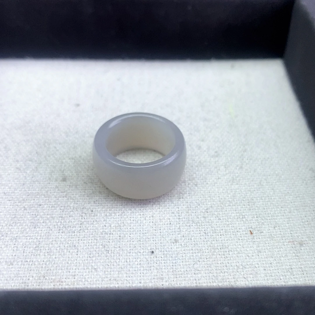 和田玉戒指未镶嵌烟紫轮胎福利款11号