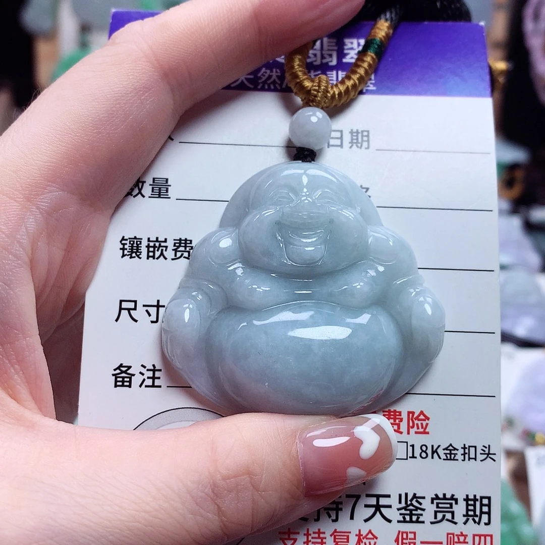 翡翠未镶嵌颈饰佛公05