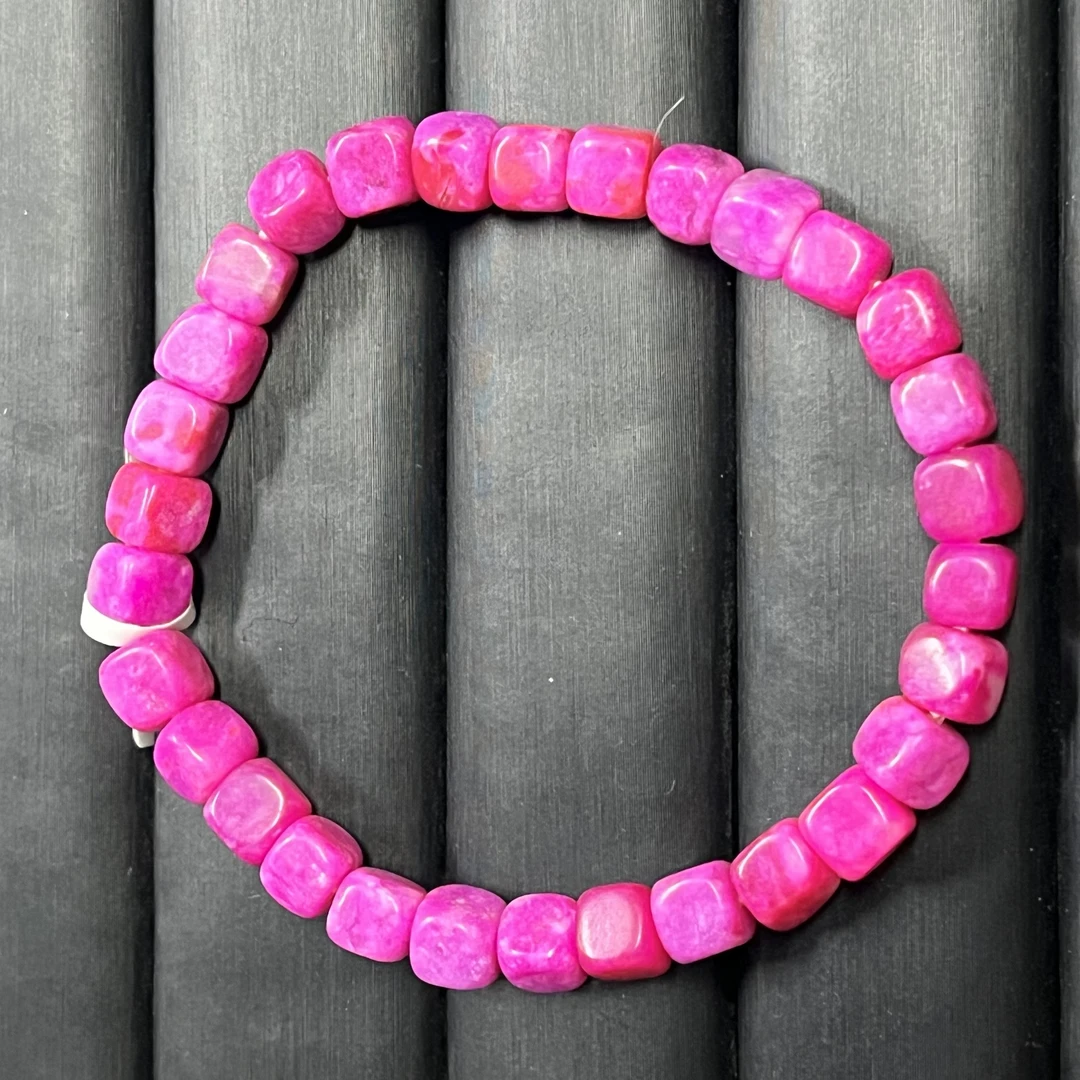 手链 粉色方形珠手串饰品