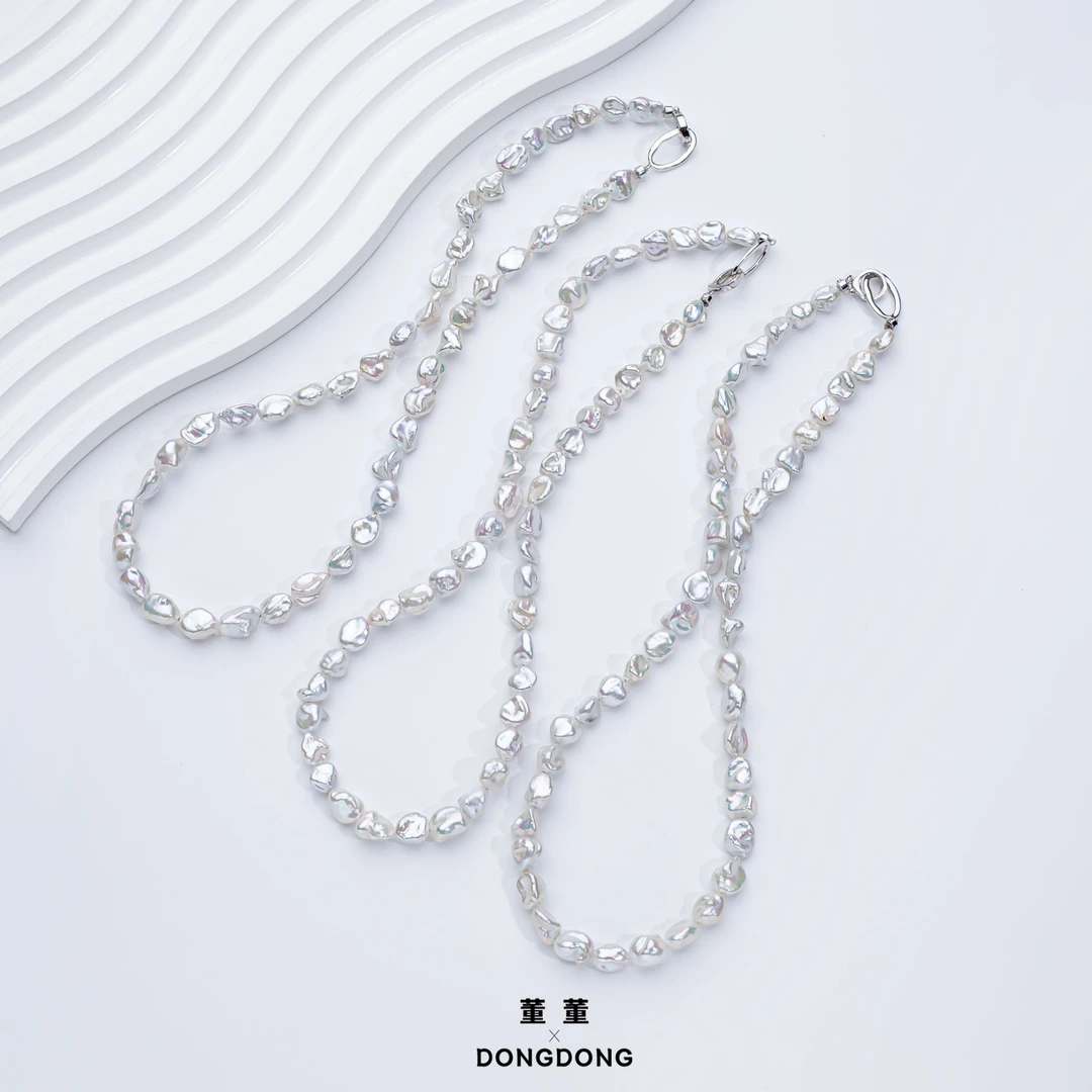 DDX699【董董】天然无核野生克旭珍珠项链/S925（多样性发一）