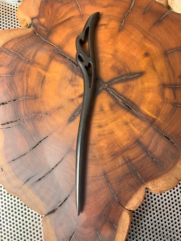 A5紫光檀百搭仙羽发簪手工簪子复古