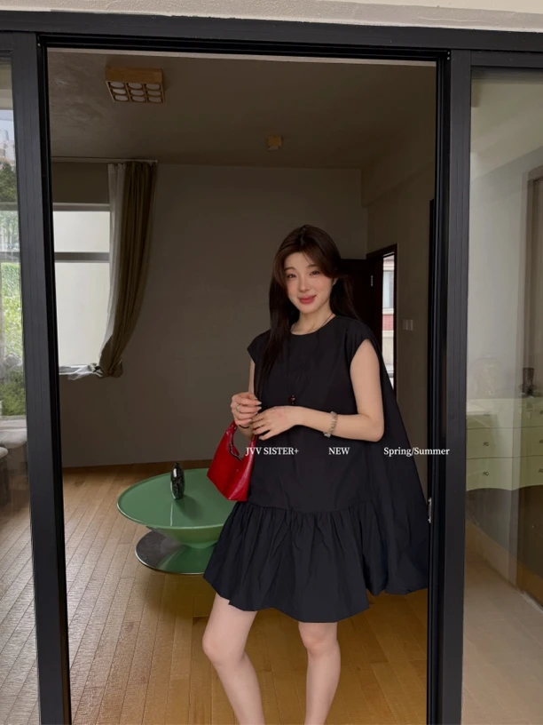 福秒-多种搭配！小飞袖宽松连衣短裙（JJ00369#）JVV