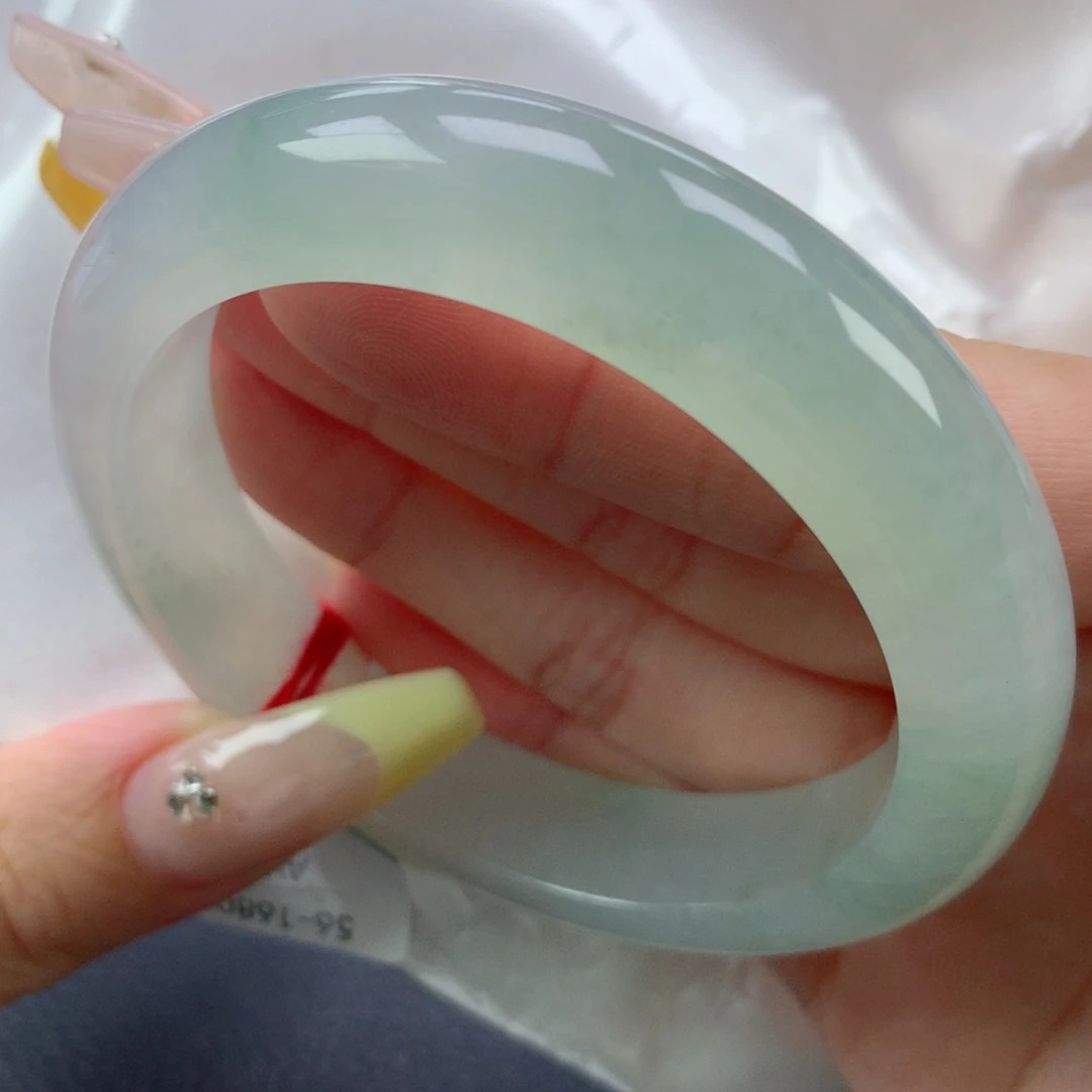 翡翠手镯未镶嵌缅甸天然翡翠A货56.4