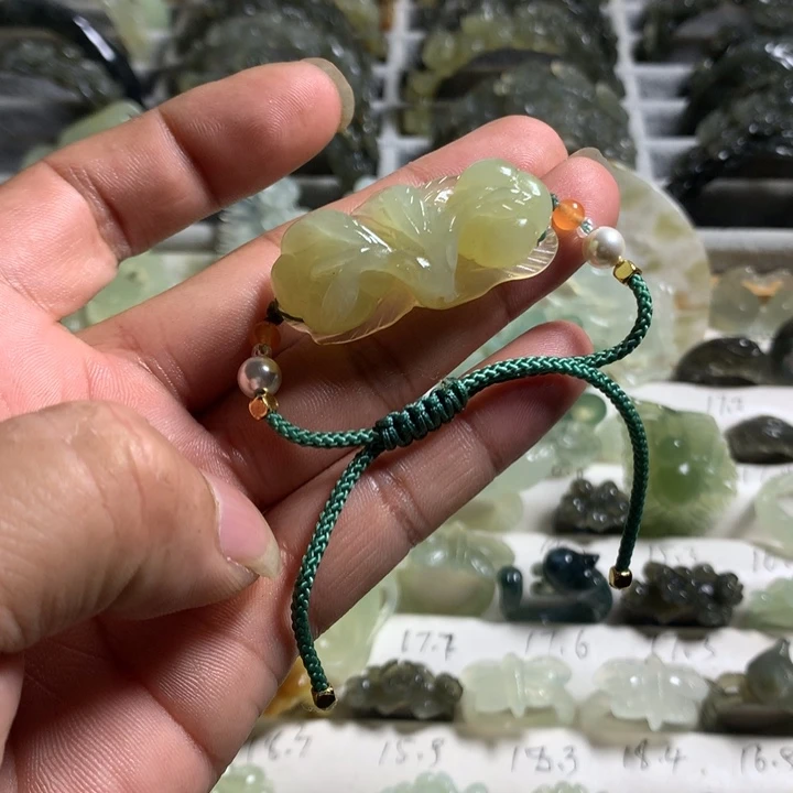 蛇纹石玉未镶嵌手链事事如意