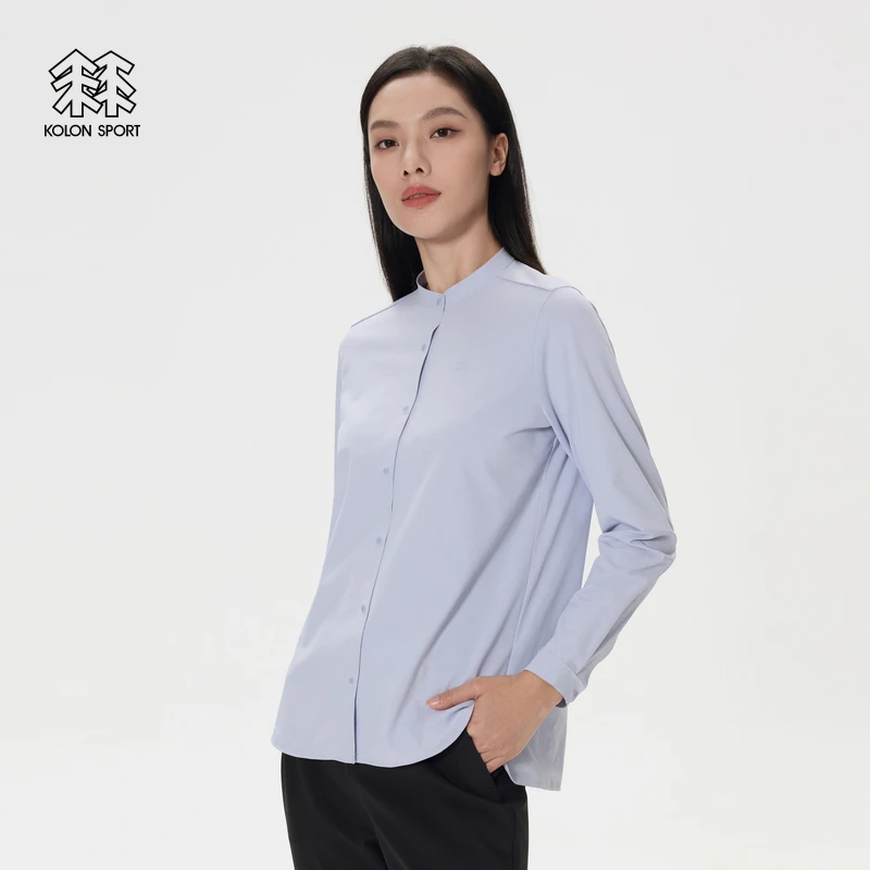 KOLON SPORT可隆女士商务通勤SECO长袖衬衫吸湿速干抗菌印花上衣