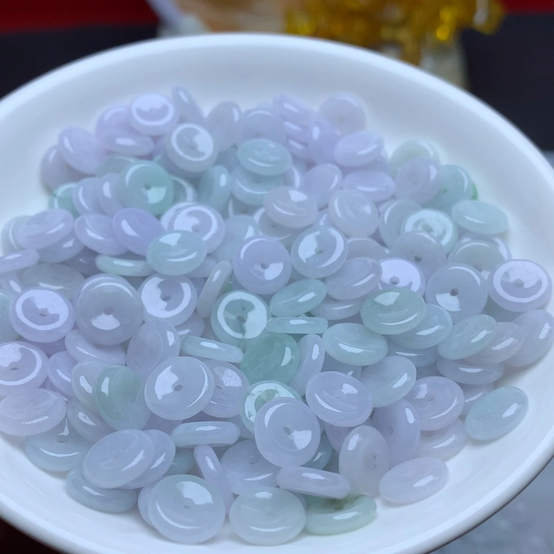 【闪购商品】翡翠手链未镶嵌卡9冰紫平安扣30个