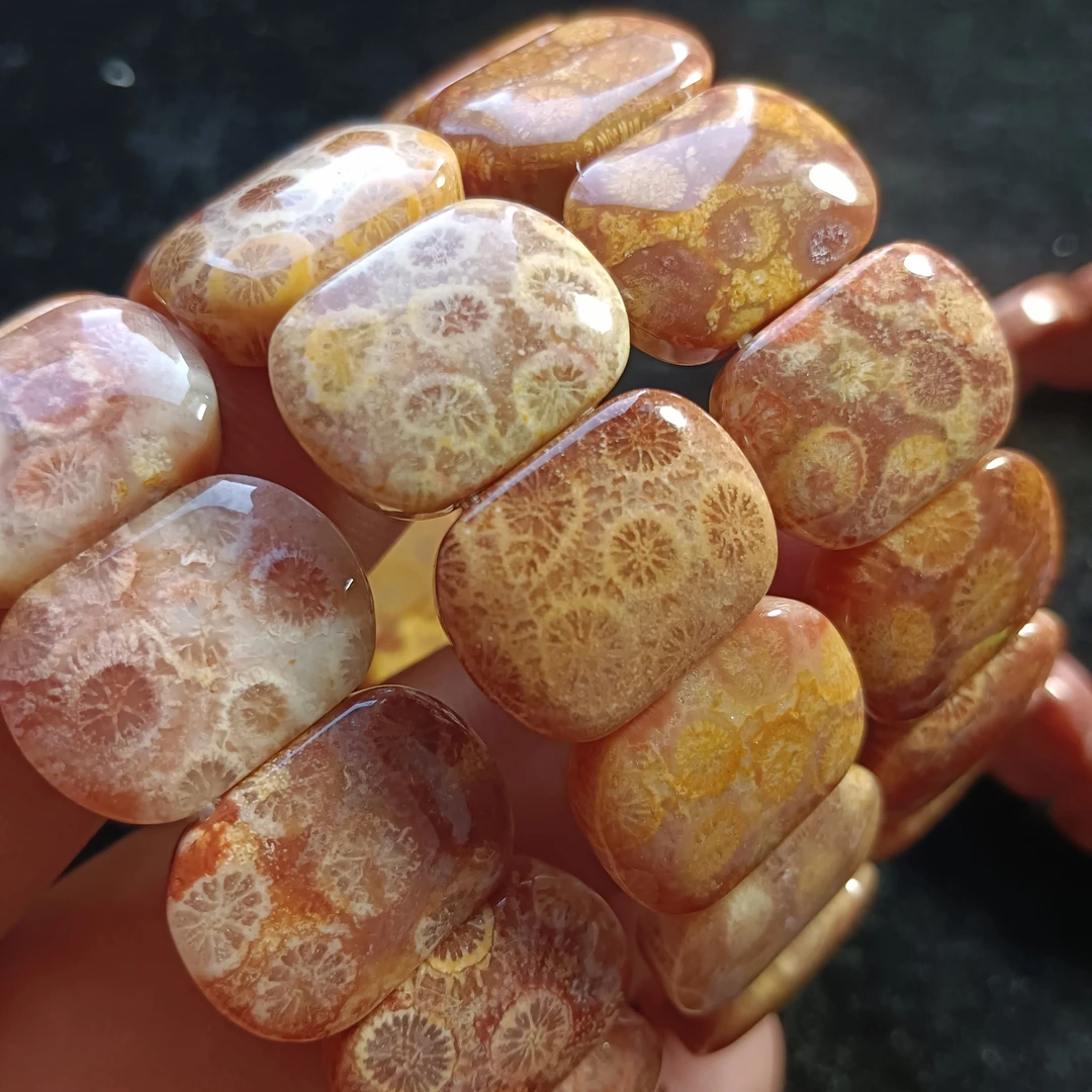 石英石手链 珊瑚化石手牌