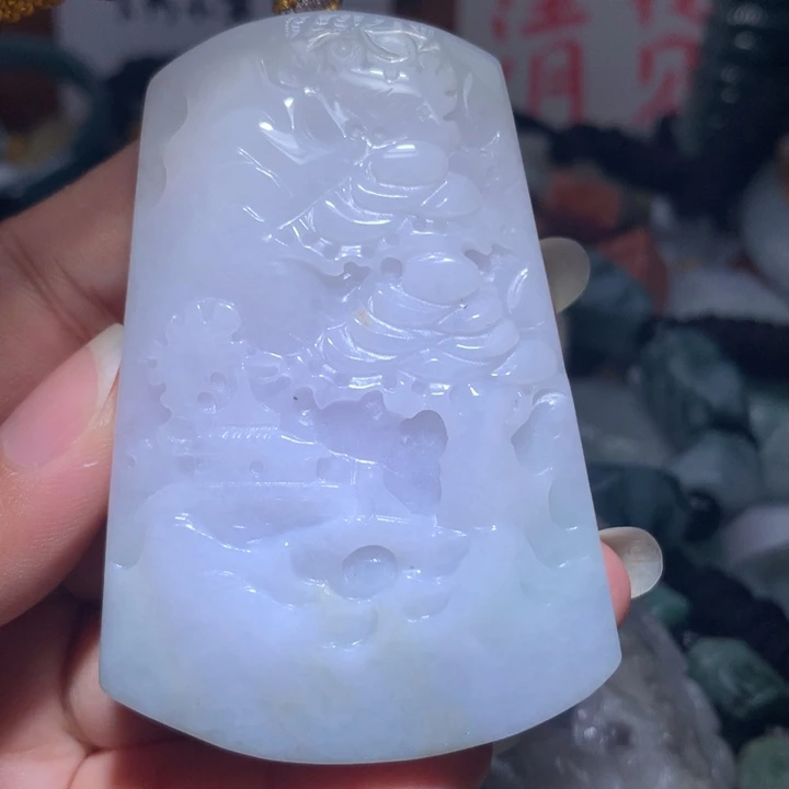 翡翠未镶嵌颈饰保真天然A货翡翠