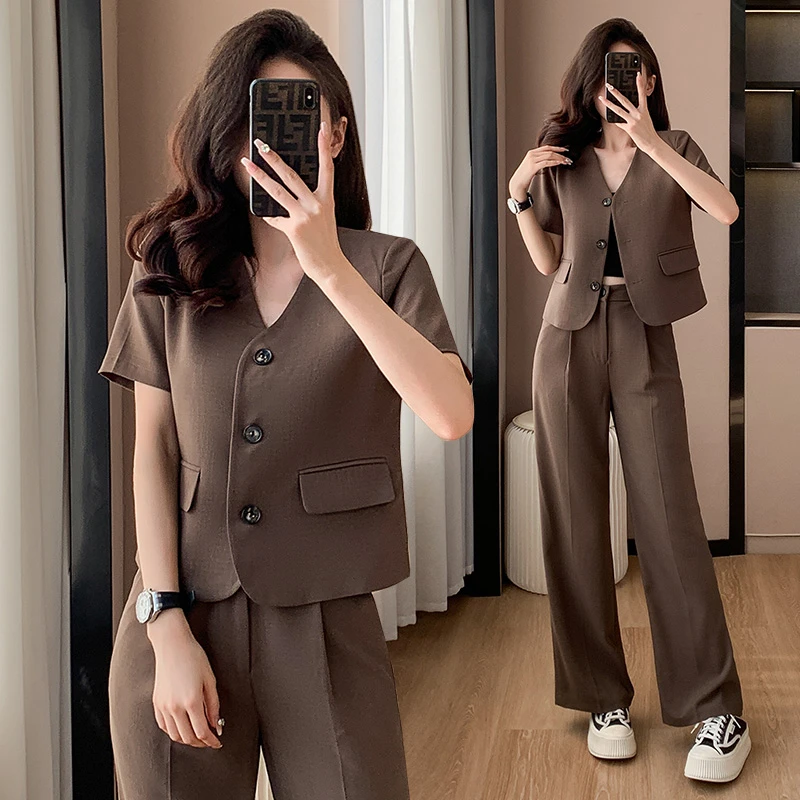 短袖西装小个子夏季新款气质女士神范职业装西服高级薄款休闲外套