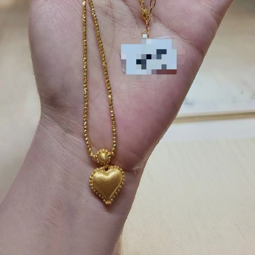 【不支持无理由退】 5G足金999爱心怦然心动套链