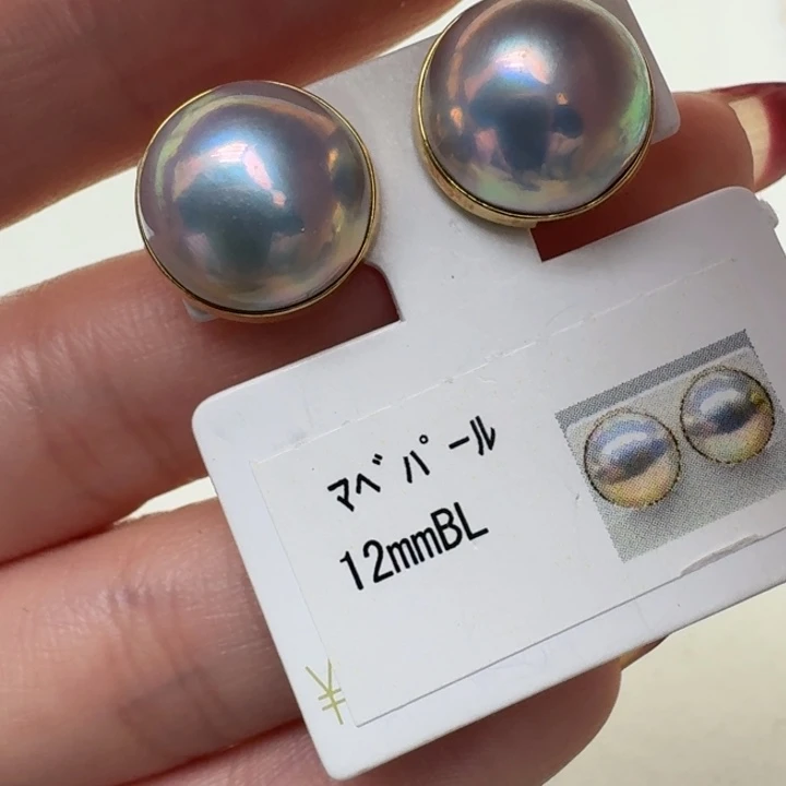 拼合珍珠（马贝珠）耳饰未镶嵌