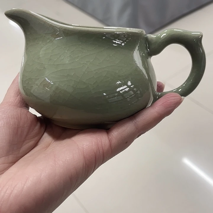 其他原矿汝瓷青绿釉公道杯