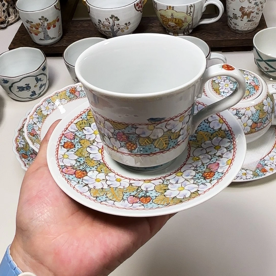 瓷藤木美里 咖啡杯碟