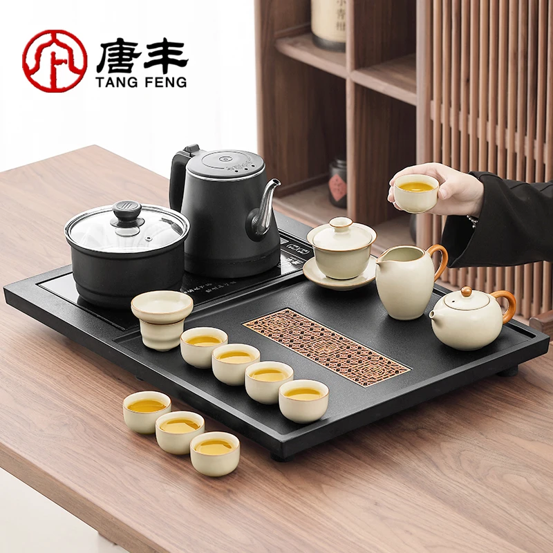 唐丰2026新款汝窑西施壶茶具家用中式高档烧水壶一体茶台泡茶工具