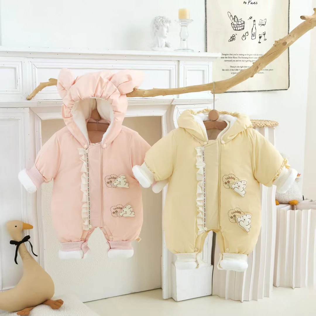 爬服卡通斜襟单排扣冬装休闲风幼儿女哈衣冬季宝宝（兔兔版）