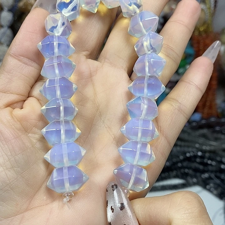 玛瑙/玉髓未镶嵌珠宝半成品蛋白石双尖卡17mm20颗