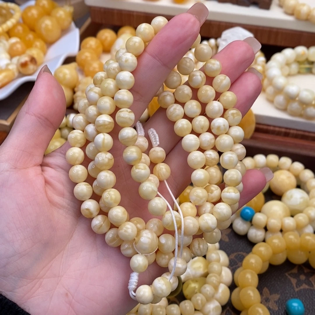 蜜蜡未镶嵌裸石手链