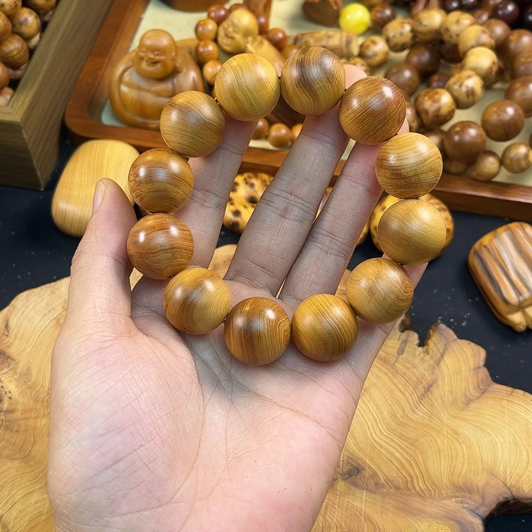 柏木（崖柏）手串/手链20黄粉黑油微瑕