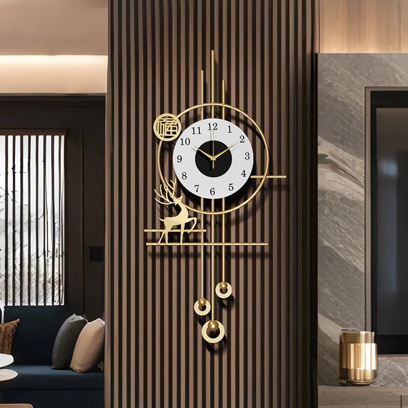 钟表挂钟客厅2025新款轻奢简约现代大气表挂墙高级感创意时钟家用
