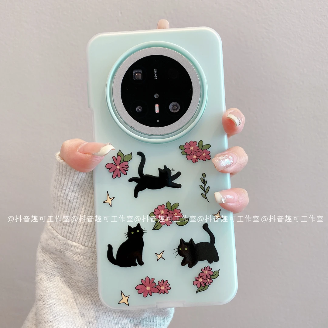 （华为mate系列）果冻壳适用华为mate70pro/mate60花黑猫ins手机壳