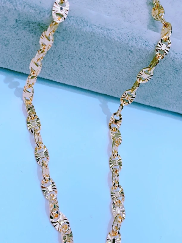 合金玻璃项链 玫瑰金色60cm项链 جانلىق زەنجىر  ئاتمىش سانتا