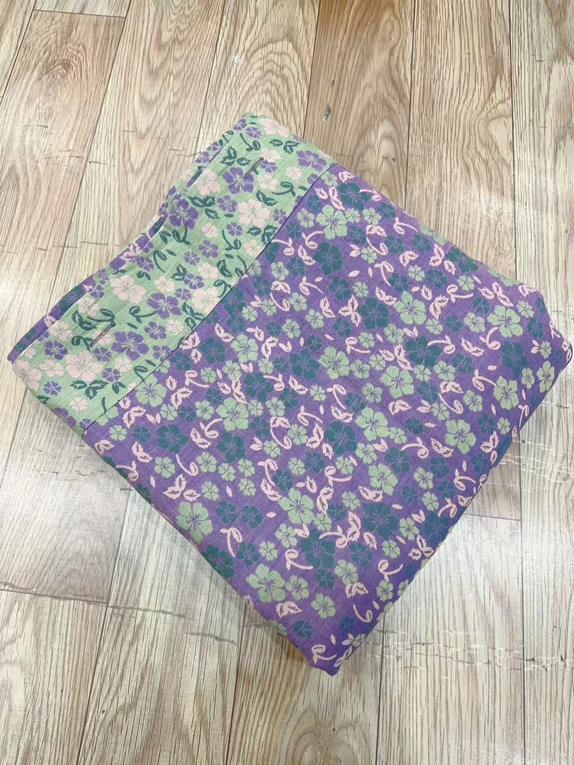 【紫色小碎花】200*230cm全棉双层纱被套加厚 亲肤透气被罩