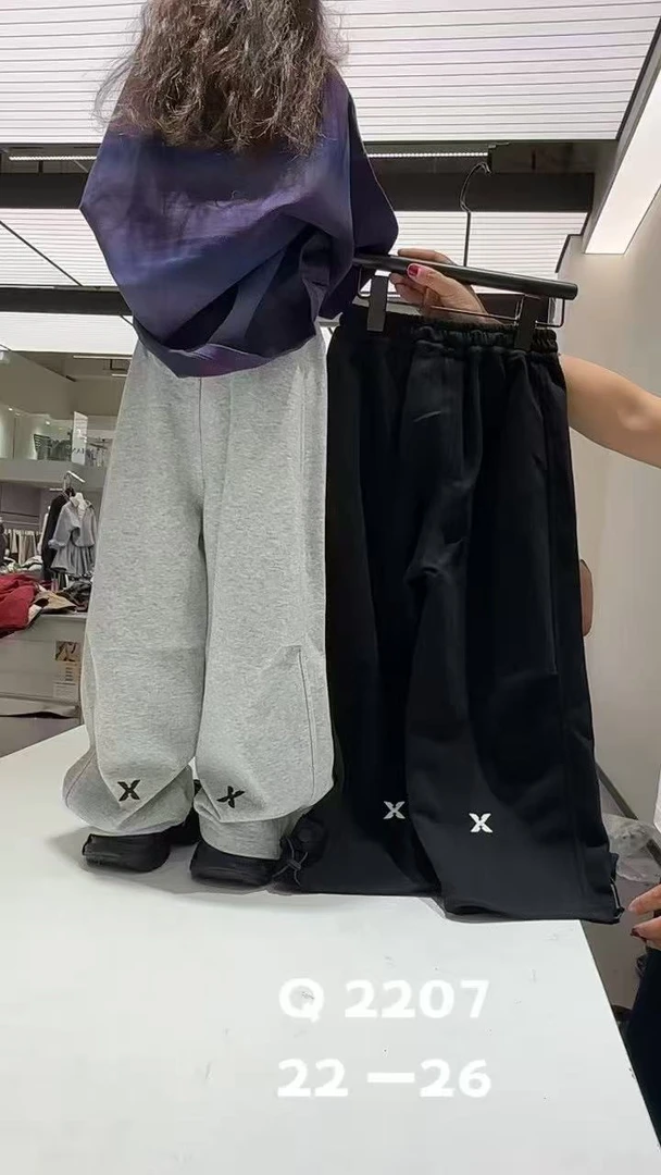 F215新款儿童秋季X字母休闲裤2207