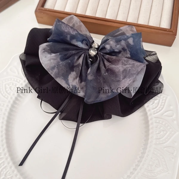 Pink Girl  T662气质百搭蝴蝶结10cm弹簧夹马尾一字夹发夹发饰