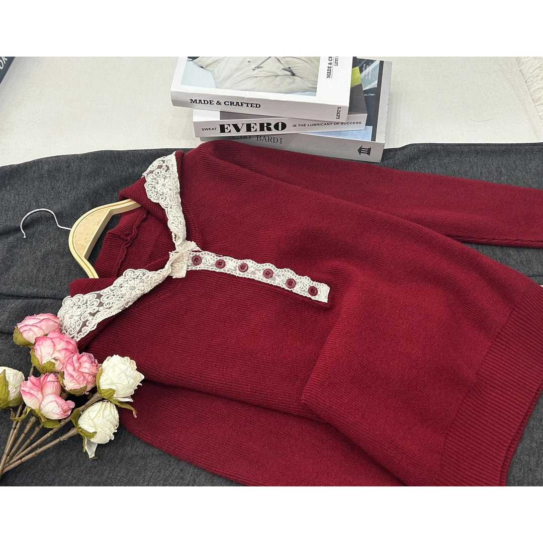 【红色套头帽衫】长袖气质款显瘦上衣QC2260