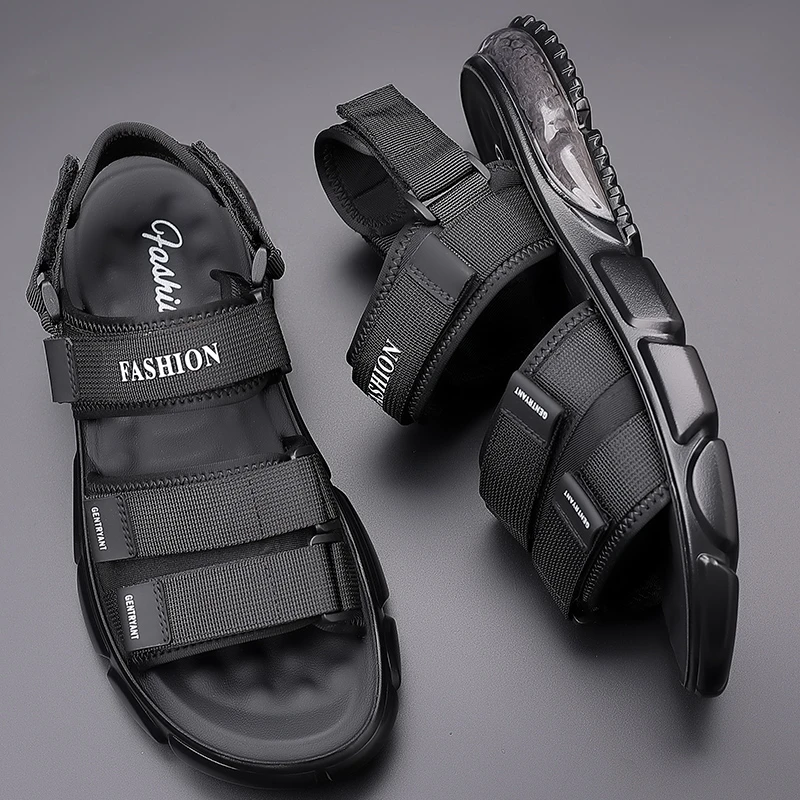 法菲欧凉鞋男士男款驾驶员时尚拖鞋学生厚底防滑外穿沙滩鞋新款