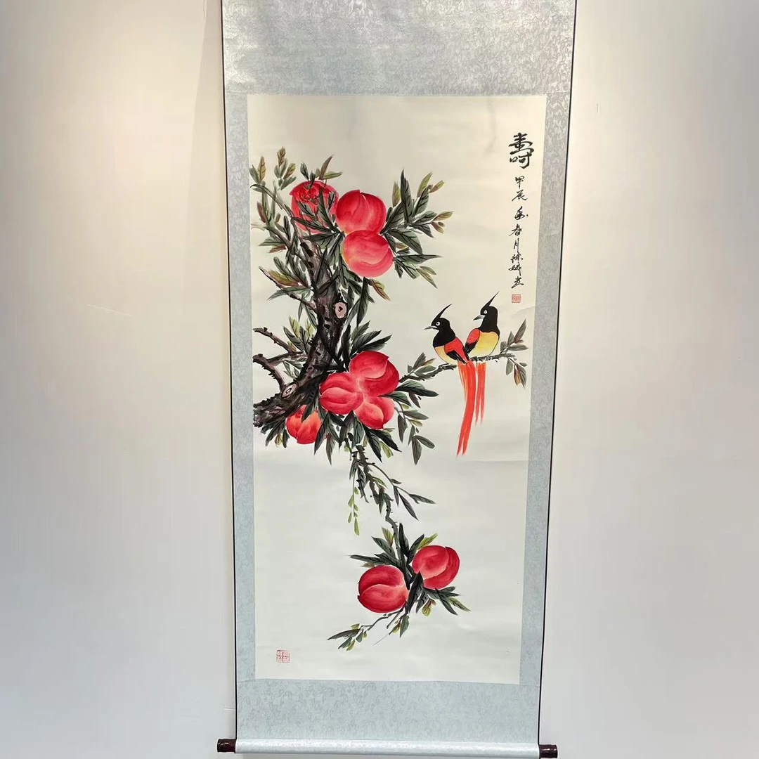 手绘《寿》纯手工装裱高170cm宽70cm