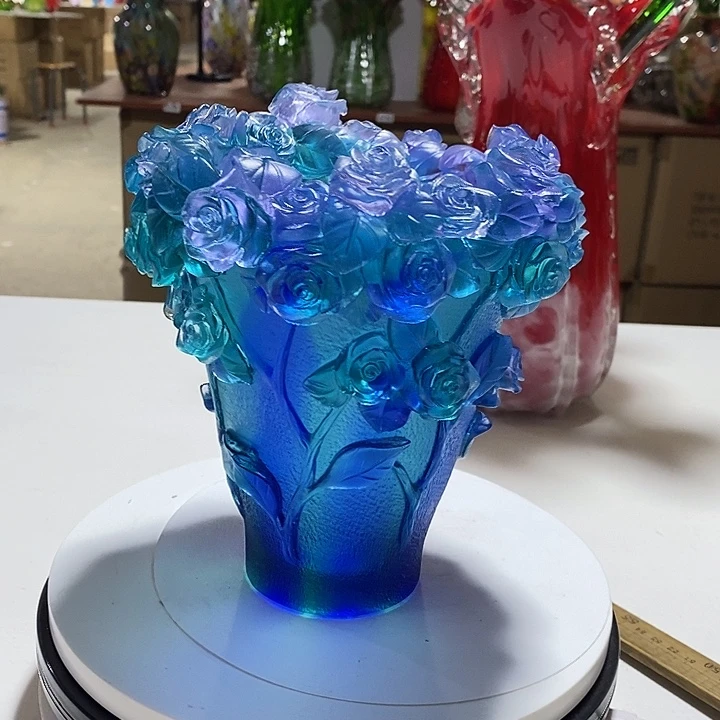 古法琉璃花瓶高20厘米