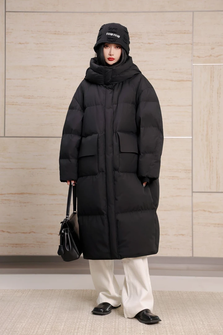 6262【长款】超级反季捡漏女款白鸭绒少女羽绒服气质女孩显修长