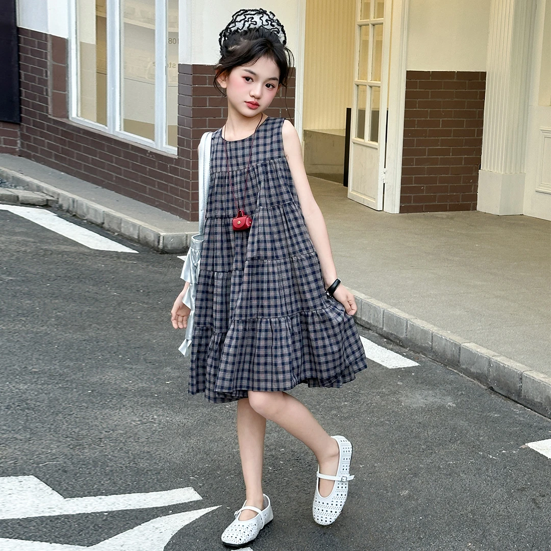 女童连衣裙夏季中长款背心裙2025新款洋气潮款高级感小女孩公主裙