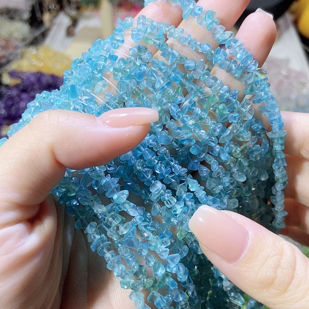未镶嵌珠宝半成品水晶小蓝磷灰