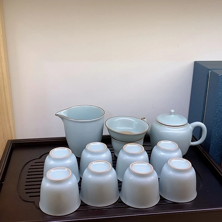 汝窑瓷器开片套装茶盘1中号