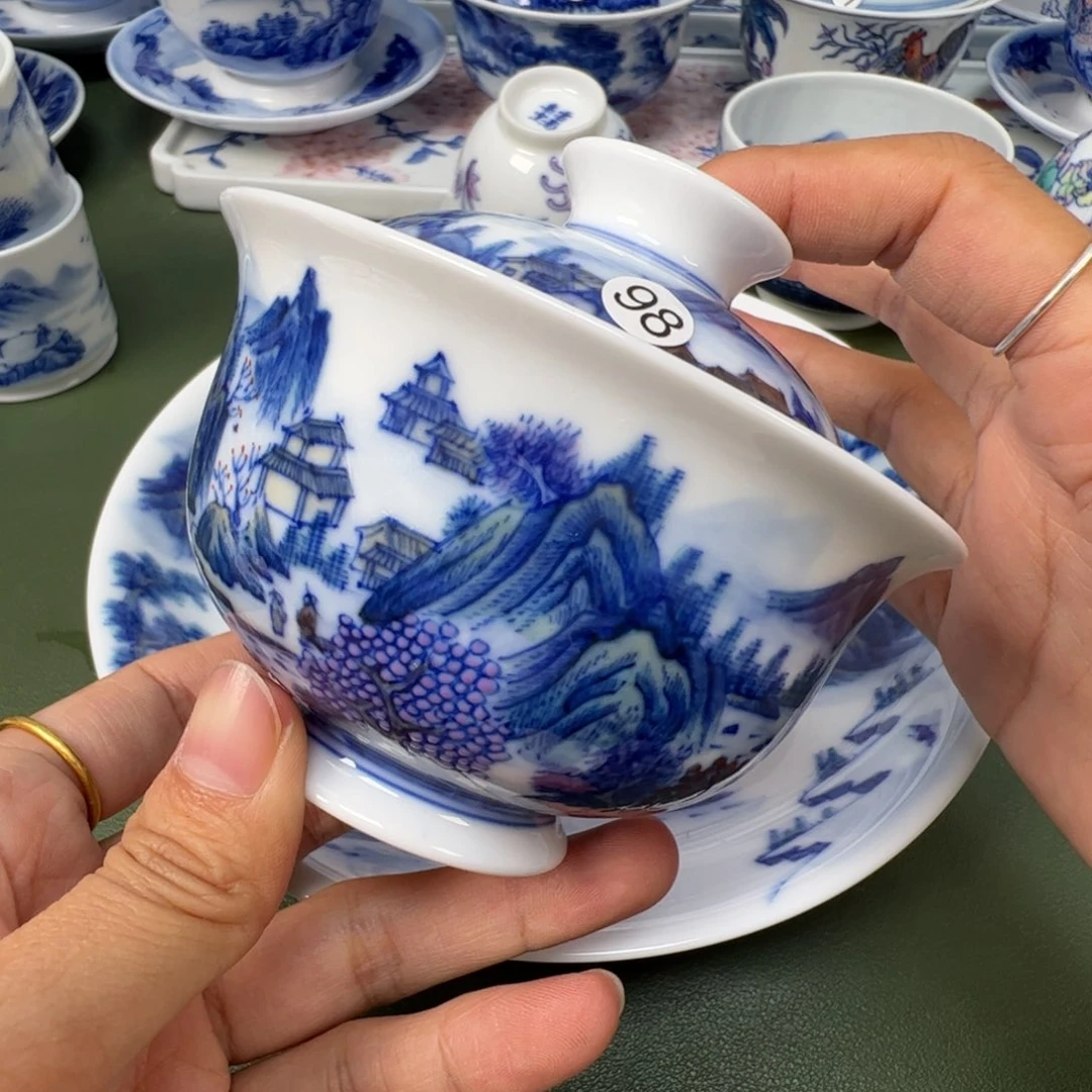 陶瓷景德镇纯手工纯手绘茶具木木98