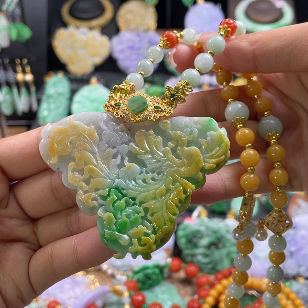 翡翠未镶嵌颈饰代编织