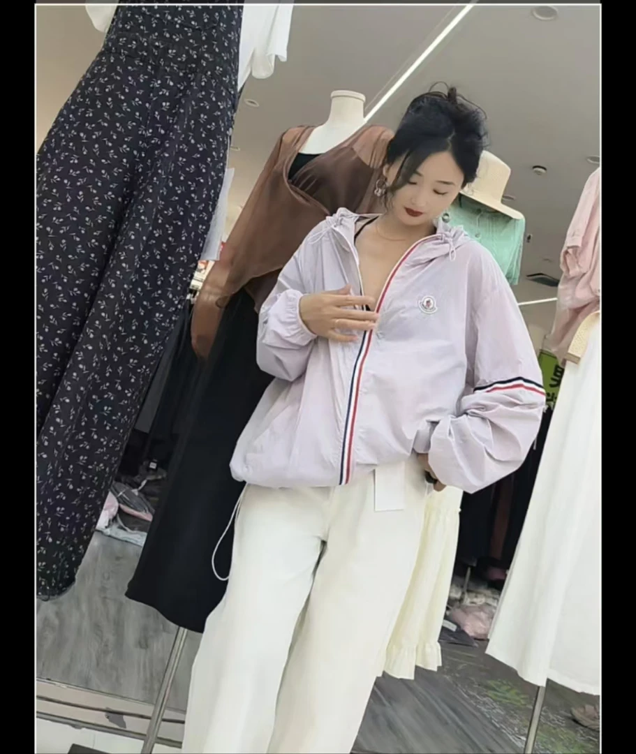 9902#夏季新款嘻嘻嘻百搭宽松连帽长袖防晒外套