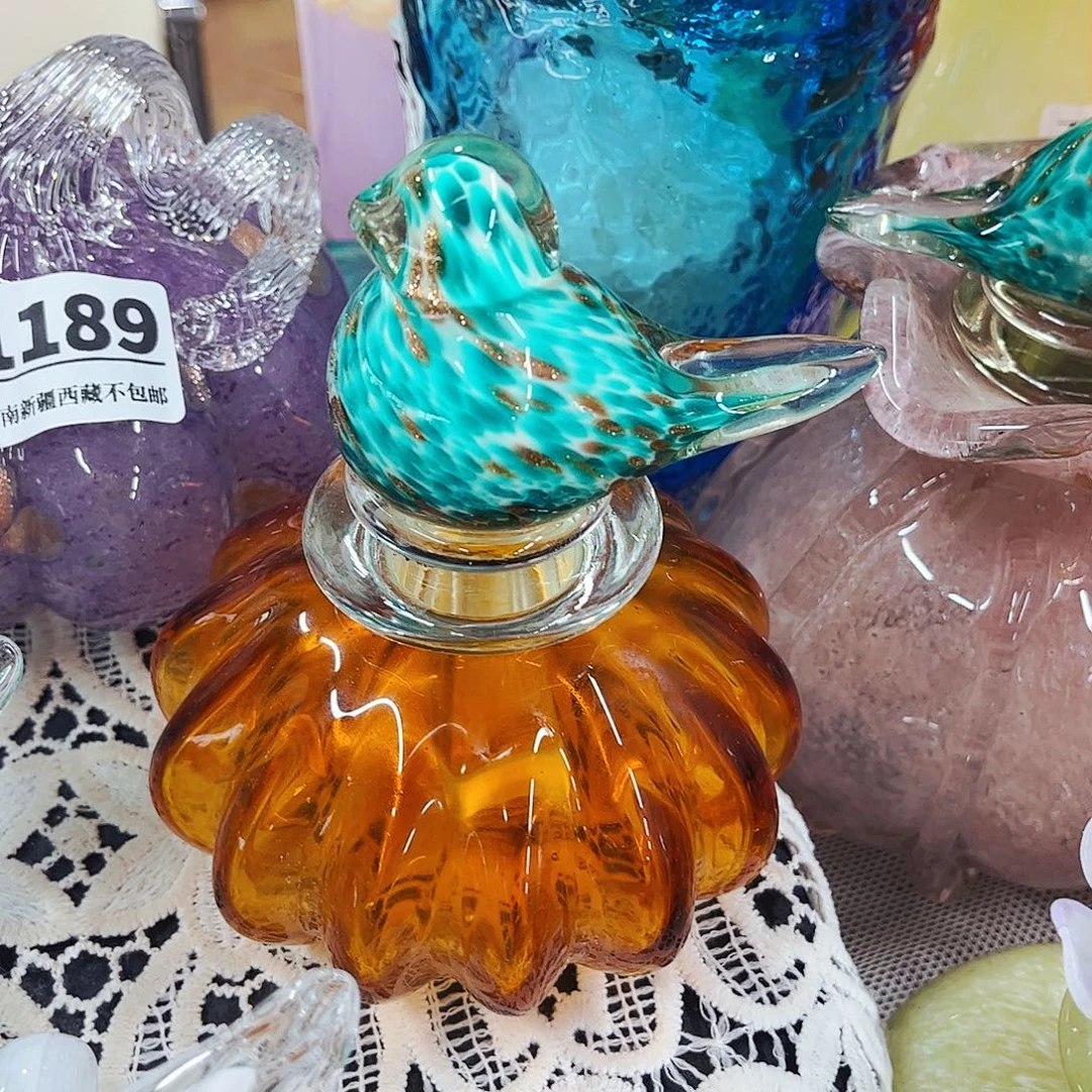 一套1鸟塞1瓶 家悦琉璃工艺品不完美
