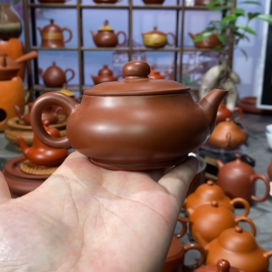 茶壶朱泥章淑煌朱泥明炉壶125c