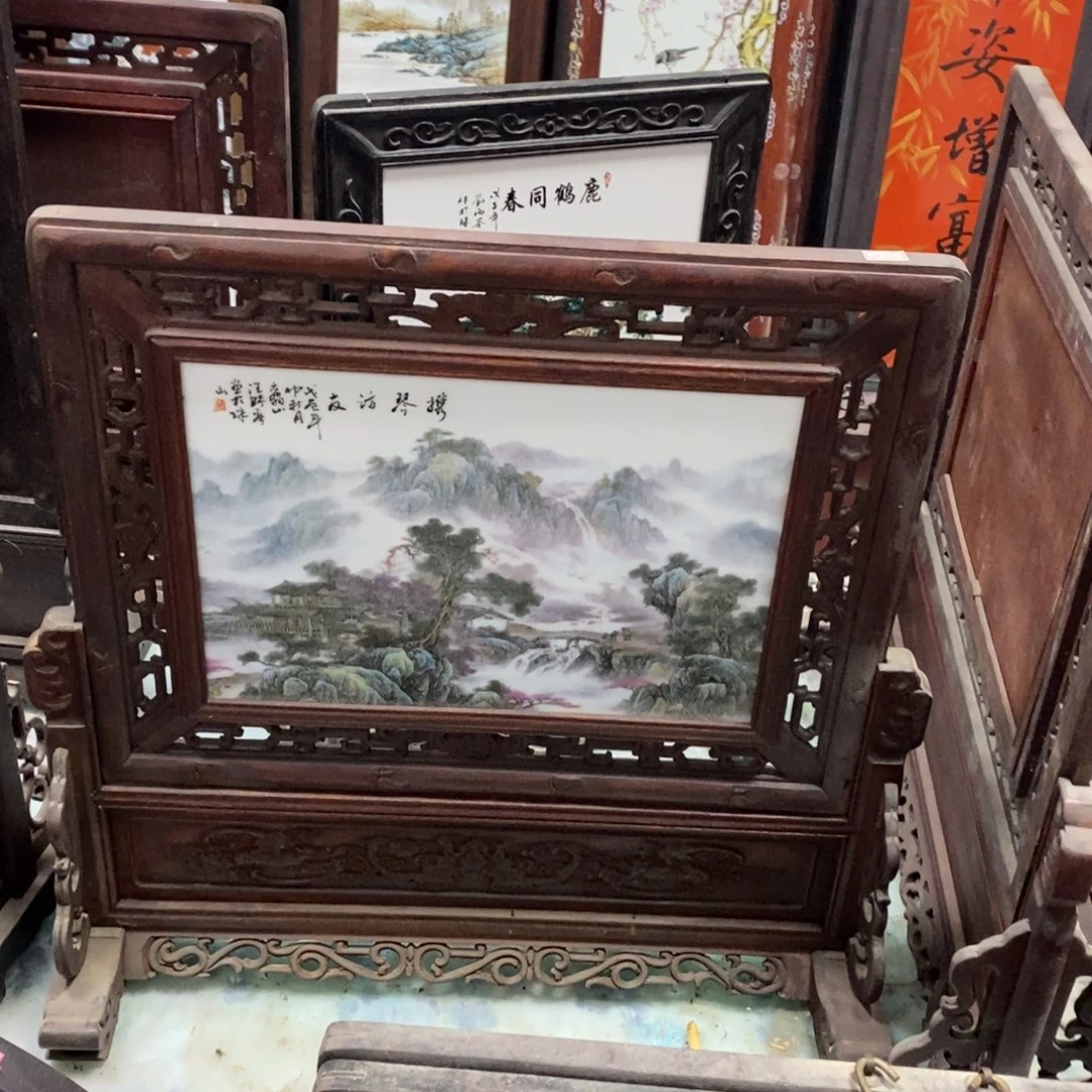 瓷57*57*1景德镇瓷板画柴窑烧制