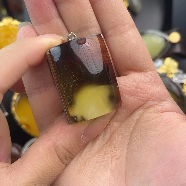 琥珀银S925镶嵌裸石