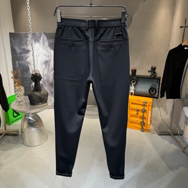 高端定织锦氨混纺9分丝滑抗高级褶皱修身小脚商务休闲裤抖垂