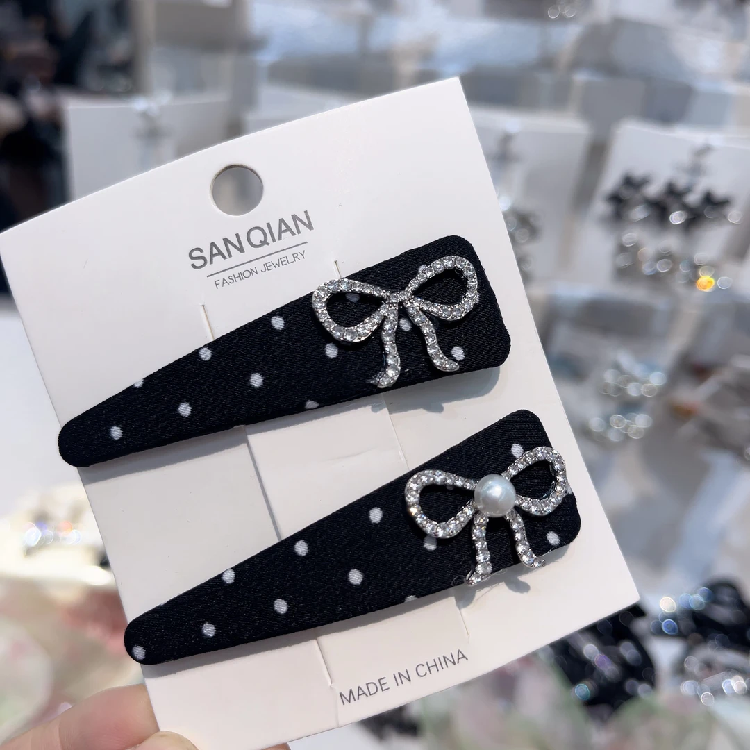 F211黑色波点一对掰掰夹