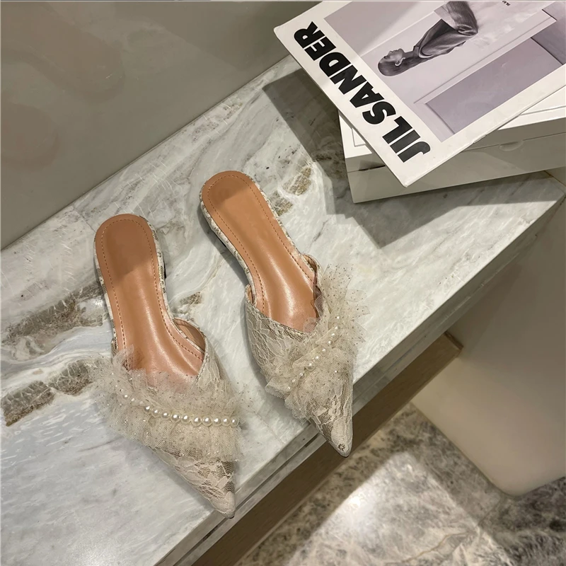 平底仙女风包头半拖鞋女鞋子夏季外穿2025年外穿包头半拖鞋女夏