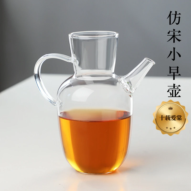 泡茶壶新中式玻璃茶壶绿茶壶高硼硅冷萃茶壶竹节杯大容量执壶煮茶